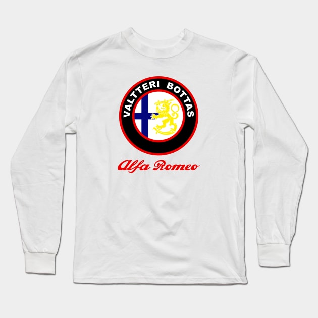 F1 Alfa Bottas Long Sleeve T-Shirt by miniBOB